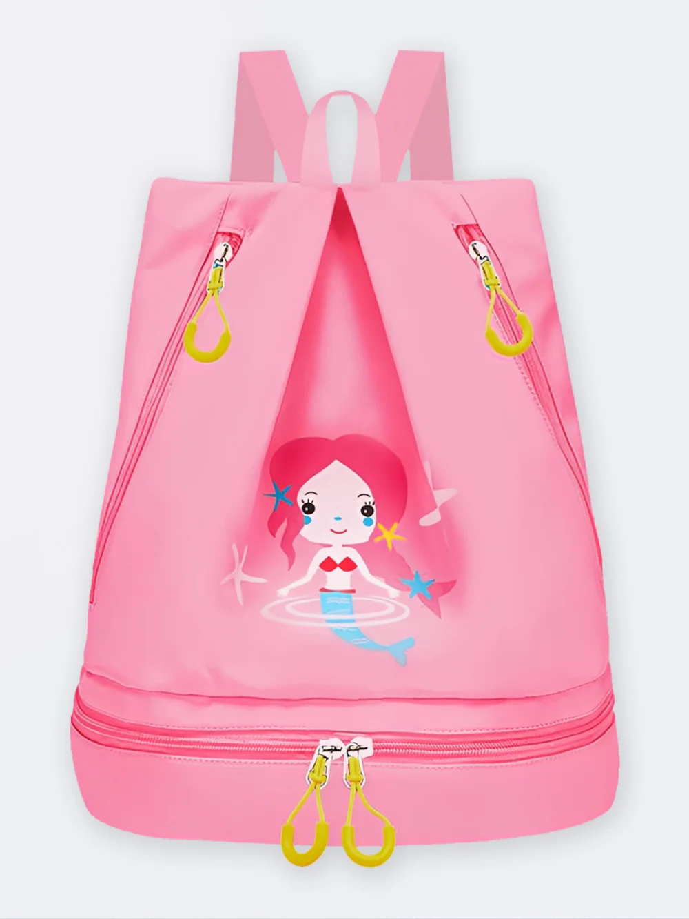 bag3739085-1 کوله پشتی استخری پری دریایی بچه گانه فانتزی با قسمت خشک و خیس جداگانه و جا کفشی مجزا