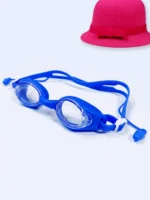 عینک استخر زنانه و مردانه گوشگیر دار چسبیده و ضد بخار آبی رنگ اسپیدو Speedo