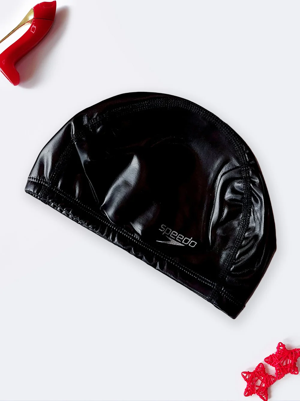cap0717122-1 کلاه شنا زنانه و مردانه مشکی فومی طرح ساده مارک اسپیدو ( Speedo )