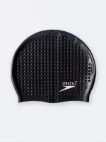 کلاه شنا مشکی رنگ مارک اسپیدو ( Speedo ) زنانه و مردانه سیلیکونی طرح توپی - Image 2