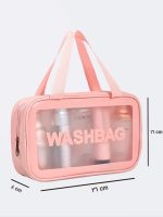 کیف شنا صورتی زنانه و دخترانه واش بگ ( wash bag ) فانتزی و شیک سایز متوسط - Image 6