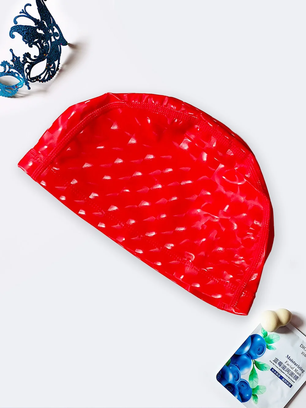 cap7817137-1 کلاه شنا سه بعدی به رنگ قرمز زنانه با جنس فومی و چرمی خاص و شیک در ترکیه و دبی