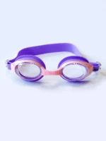 عینک استخر بچه گانه دخترانه و پسرانه اسپیدو ( Speedo ) بسیار شیک و خاص زیبا و کیوت با ۳ پل بینی برای تنظیم فاصله بین شیشه ها عینک بنفش رنگ