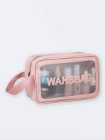 کیف استخر شیشه ای زنانه و دخترانه واش بگ ( wash bag ) صورتی فانتزی و شیک برای استخر شنا سایز متوسط
