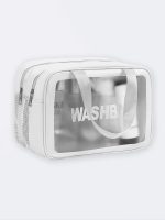 کیف استخر واش بگ ( wash bag ) زنانه و دخترانه مخصوص برای استخر با دو محفظه مجزا برای وسایل خشک و خیس سفید