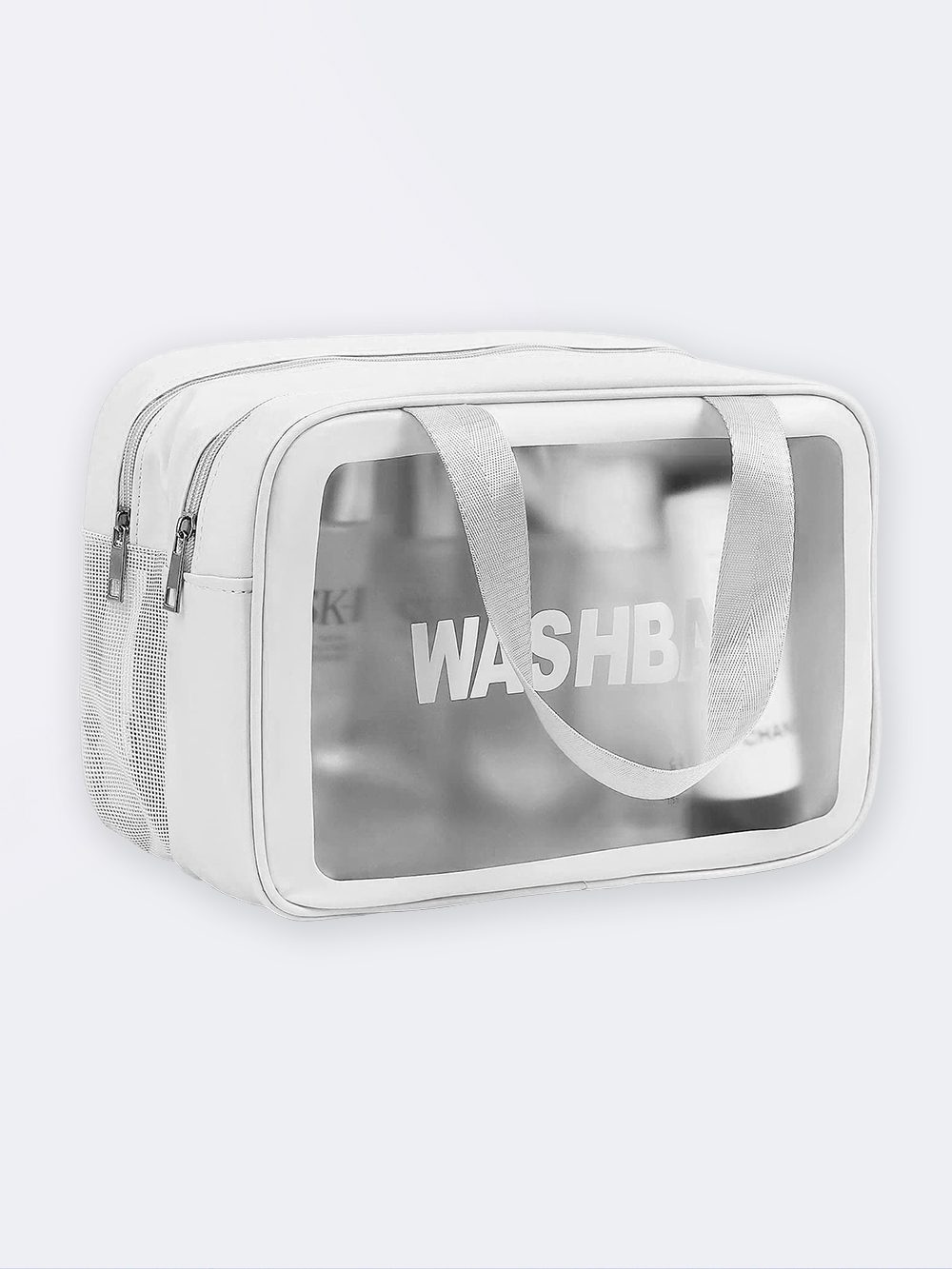 Bag7597479-1 کیف استخر واش بگ ( wash bag ) زنانه و دخترانه مخصوص برای استخر با دو محفظه مجزا برای وسایل خشک و خیس سفید