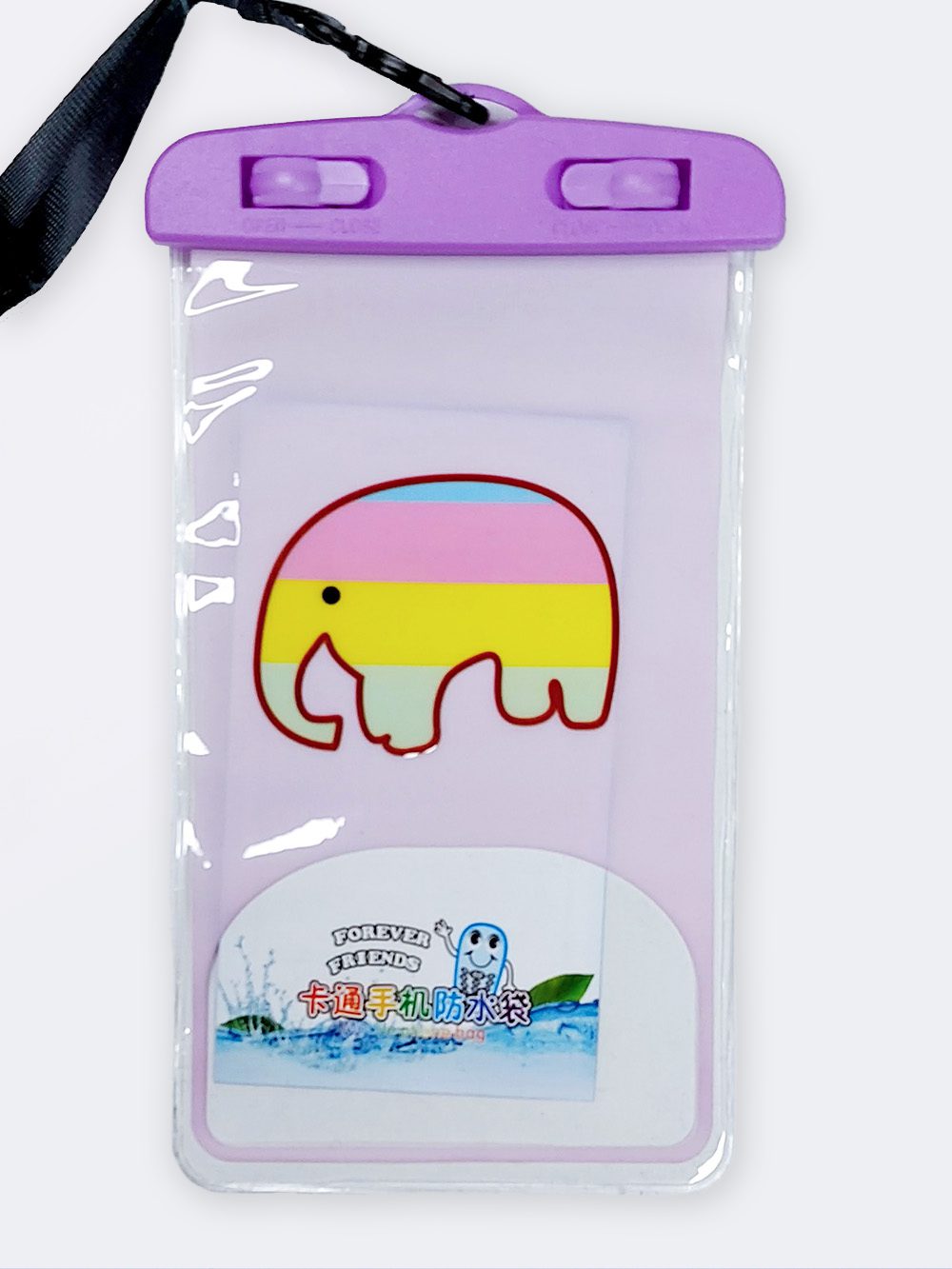 Bag7155976-1 کاور گوشی موبایل ضد آب پلاستیکی بنفش رنگ مناسب برای استخر شنا ، دریا و ساحل