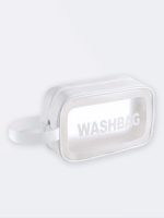 کیف استخر واش بگ ( wash bag ) زنانه و دخترانه سایز متوسط بصورت ضد آب سفید رنگ شفاف