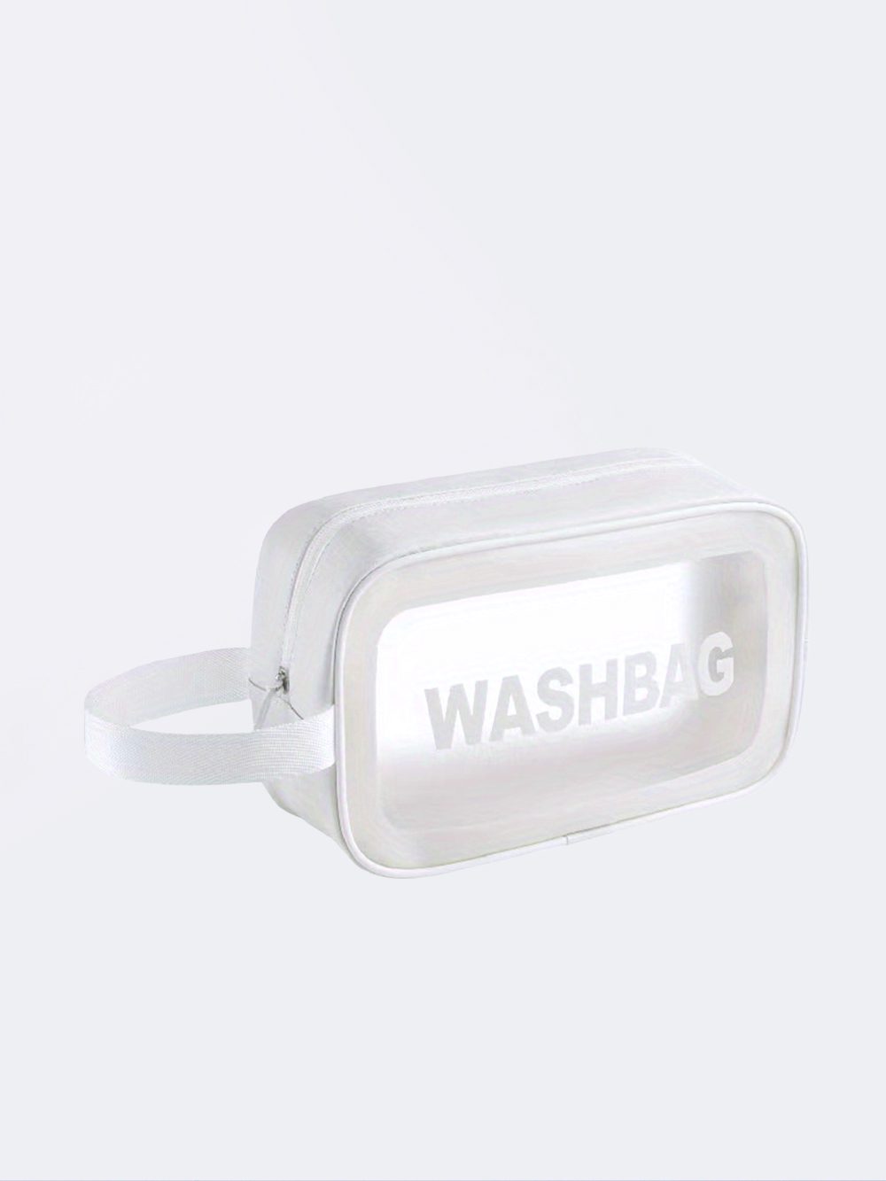 Bag626812-1 کیف شامپو و وسایل شنا و استخر زنانه و دخترانه شیشه ای ضد آب سفید واش بگ ( wash bag )