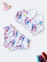 مایو دو تکه دخترانه برای استخر اسب تک شاخ صورتی اسپیدو ( Speedo ) استخری