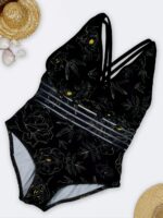مایو زنانه اسلیپ مشکی خاص بصورت کمر شیشه ای مجلسی اسپیدو - Speedo کاپ دار