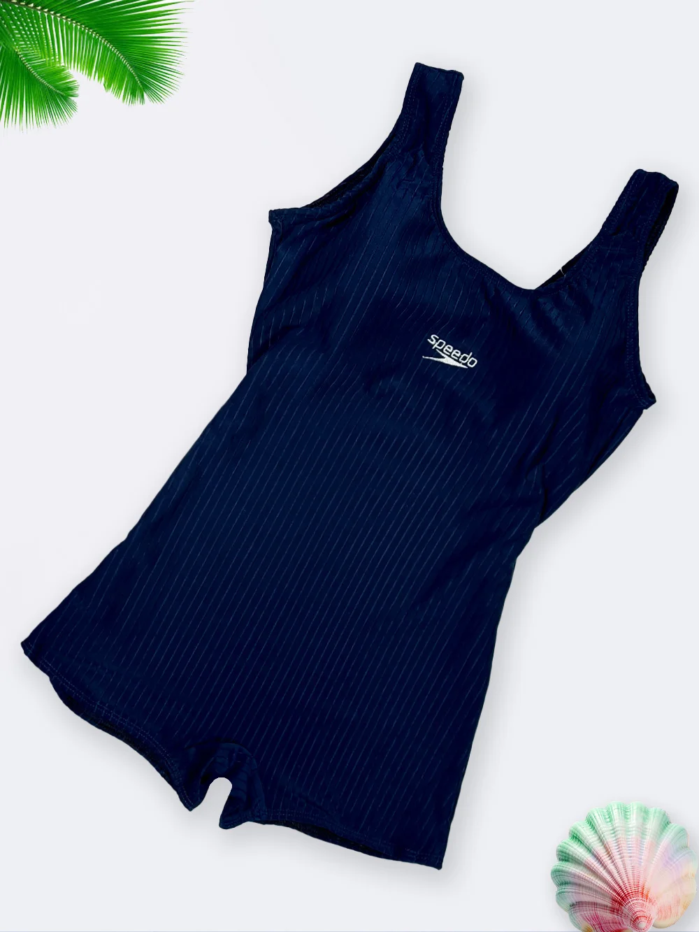 swi5362110-1 مایو زنانه پادار شیک و جذاب بصورت کاپدار سرمه ای اسپیدو ( Speedo ) نیمه پوشیده