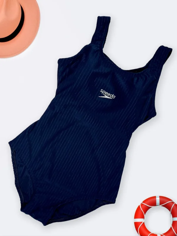 مایو اسلیپ زنانه طرح راه راه کلاسیک شیک کاپدار اسپیدو ( Speedo ) خاص و ضد کلر