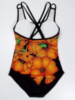 لباس شنا زنانه اسلیپ کاپدار متحرک طرح گل درشت نارنجی رنگ اسپیدو ( Speedo ) - Image 2