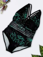 مایو شیک زنانه اسلیپ بصورت کمر شیشه ای راه راه بصورت کاپدار اسپیدو ( Speedo )