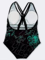 مایو شیک زنانه اسلیپ بصورت کمر شیشه ای راه راه بصورت کاپدار اسپیدو ( Speedo ) - Image 2