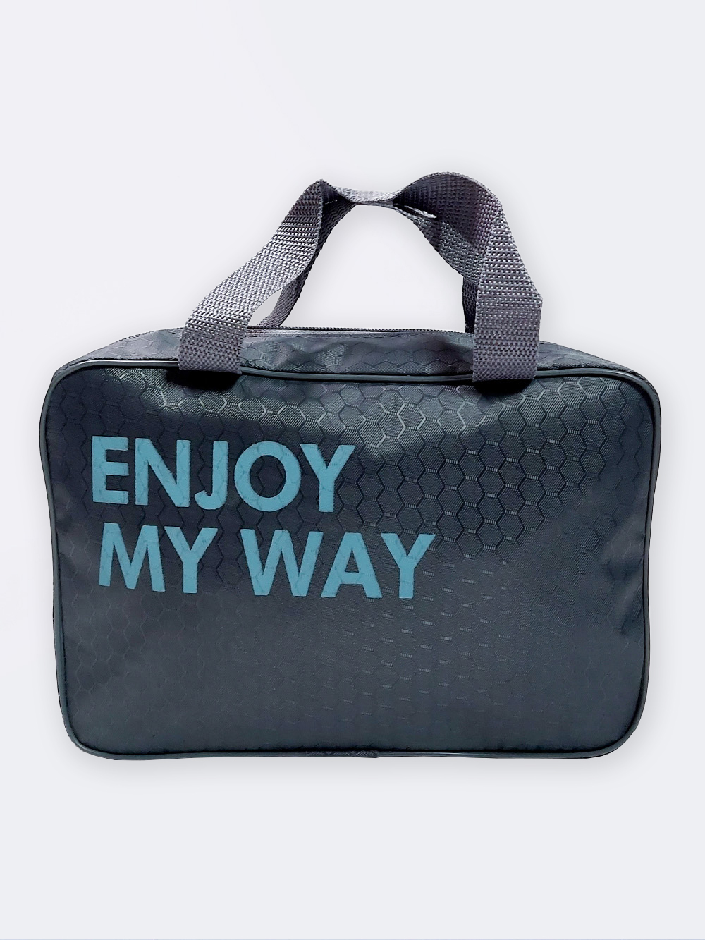 Bag5287061-1-2 کیف استخر شنا یشمی رنگ طرح زنبوری Enjoy My Way بصورت کف توری جهت آبچکانی و خشکی سریع وسایل خیس استخر