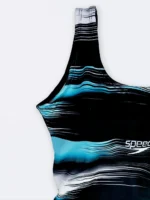 مایو نیمه پوشیده زنانه پادار و کاپدار برای استخر اسپیدو ( Speedo ) با خطوط فیروزه ای - Image 5