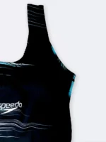 مایو نیمه پوشیده زنانه پادار و کاپدار برای استخر اسپیدو ( Speedo ) با خطوط فیروزه ای - Image 6