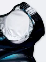 مایو نیمه پوشیده زنانه پادار و کاپدار برای استخر اسپیدو ( Speedo ) با خطوط فیروزه ای - Image 7
