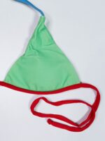 بیکینی مایو زنانه دو تکه سبز رنگ برای استخر برند شین ( shein ) طرح ساده کاپدار - Image 3
