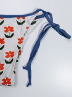 بیکینی مایو زنانه دو تکه کاپدار متحرک سفید رنگ طرح گل برند شین ( shein ) - Image 4