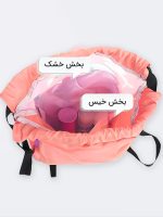 کوله پشتی مخصوص استخر شنا فانتزی طرح اسب تک شاخ دارای محفظه عینک شنا در جلو کیف ، جا کفشی مجزا و قسمت خشک و خیس جدا از در داخل کیف جنس پارچه آکسفورد ضد آب
