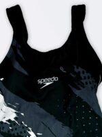 مایو اسلیپ پشت قهرمانی زنانه کاپدار مشکی ، طوسی و سفید رنگ اسپیدو Speedo - Image 4