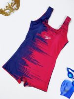 مایو پادار زنانه نیمه پوشیده کاپدار برای استخر برند اسپیدو ( Speedo ) سرمه ای و قرمز
