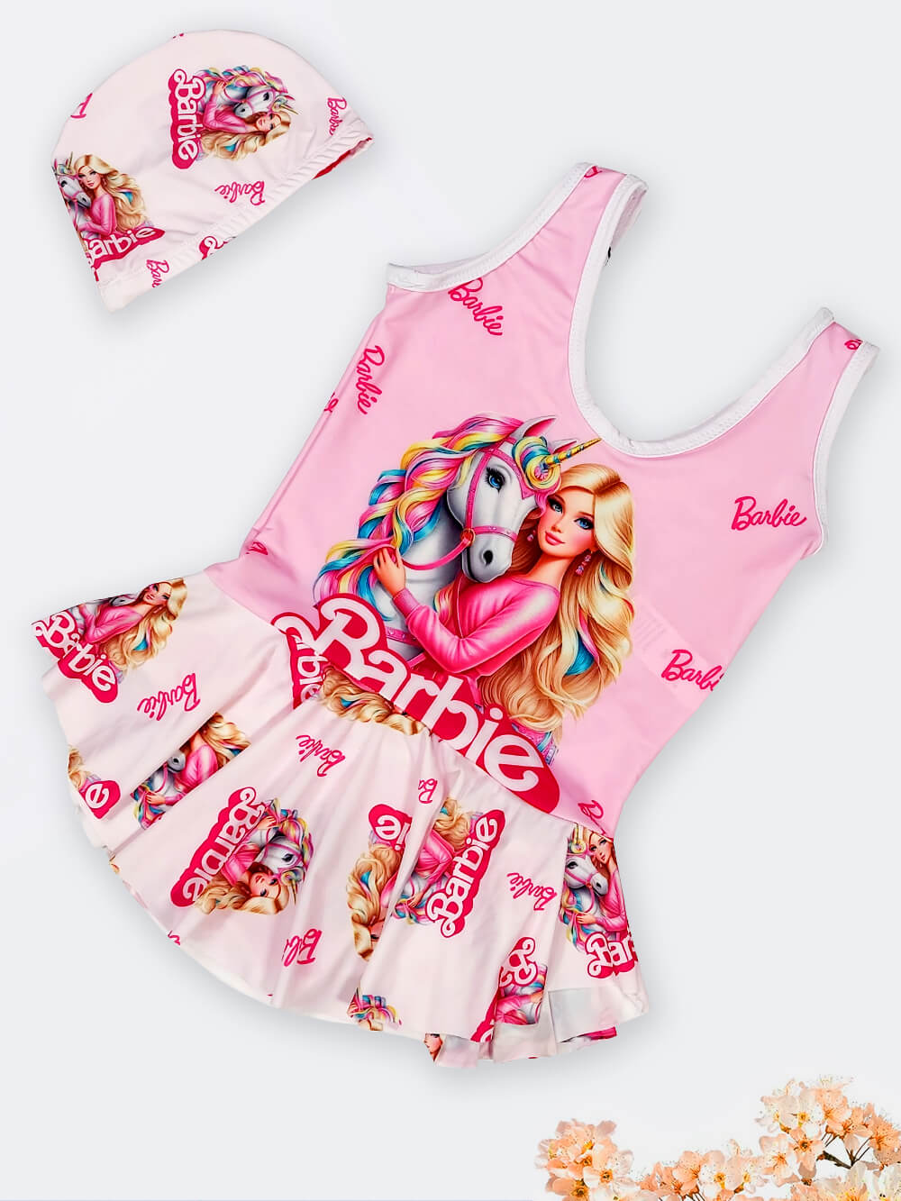 swi0281508-1 مایو بچگانه دخترانه دامنی باربی ( barbie ) صورتی رنگ اسپیدو ( Speedo ) استخر