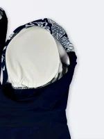 مایو شیک کمر شیشه ای زنانه شیک در مدل اسلیپ کاپدار اسپیدو ( Speedo ) سرمه ای - Image 5