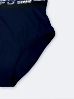 مایو شیک کمر شیشه ای زنانه شیک در مدل اسلیپ کاپدار اسپیدو ( Speedo ) سرمه ای - Image 6