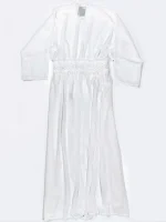 رومایو بلند شیک زنانه حریر به رنگ سفید برند H & M با بند دور کمر شیک و آستین کوتاه - Image 2