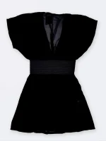 رومایویی زنانه حریر رو لباسی ( کاور مایو ) مشکی رنگ H & M بصورت استین کوتاه - Image 2