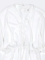 رومایو زنانه سفید رنگ حریری بصورت تن پوش و یقه هفت برند H & M - Image 3