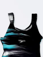 مایو پشت قهرمانی اسلیپ زنانه مشکی طرح دار اسپیدو ( Speedo ) برای استخر - Image 4
