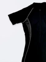 مایو زنانه پوشیده نیمه اسلامی بصورت پادار بلند تا روی زانو و آستین کوتاه مشکی و شیک - Image 5