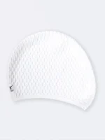 کلاه استخری برای موهای بلند و موهای رنگ شده و کراتین شده اعلا وال ( whale ) اورجینال سفید رنگ و طرح پفکی سیلیکونی ضد آب و ضد کلر