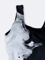 مایو زنانه پادار برای استخر شیک مشکی و طوسی اسپیدو ( Speedo ) نیمه پوشیده و کاپدار - Image 5