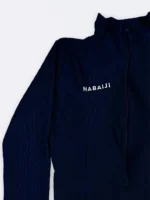 مایو زنانه اسلامی سرهمی کاپدار و آستردار نابایجی ( Nabaiji ) آستیندار بلند سرمه ای رنگ - Image 5