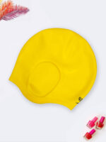 کلاه شنا برای موهای بلند بصورت گوشدار ضد آب اسپیدو ( Speedo ) زرد رنگ