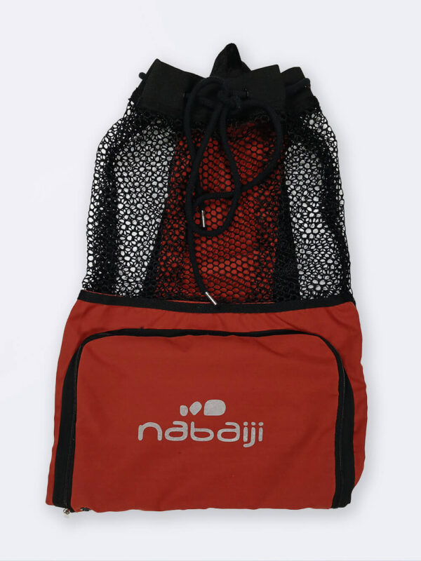 مش بگ ( mesh bag ) نارنجی رنگ دارای جیب زیپ دار برای خشک شدن سریع وسایل استخر ، ساحل و دریا نابایجی ( Nabaiji )