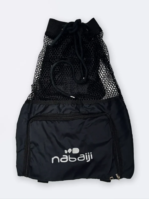 مش بگ ( mesh bag ) توری سرمه ای رنگ برای وسایل استخر ، ساحل و دریا برای خشک شدن سریع لوازم شنا نابایجی ( Nabaiji )