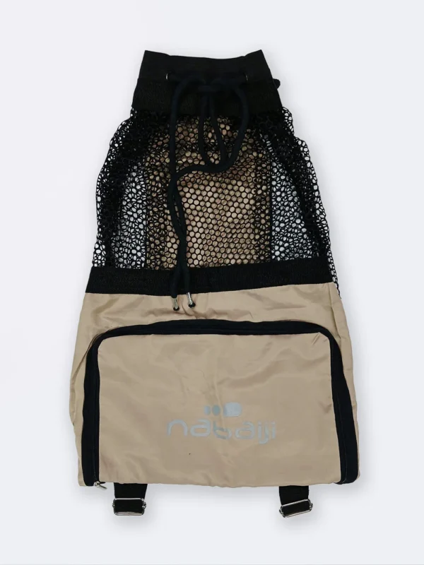 مش بگ ( mesh bag ) برای وسایل استخر شنا ، ساحل و دریا بصورت به رنگ کرمی نابایجی ( Nabaiji )