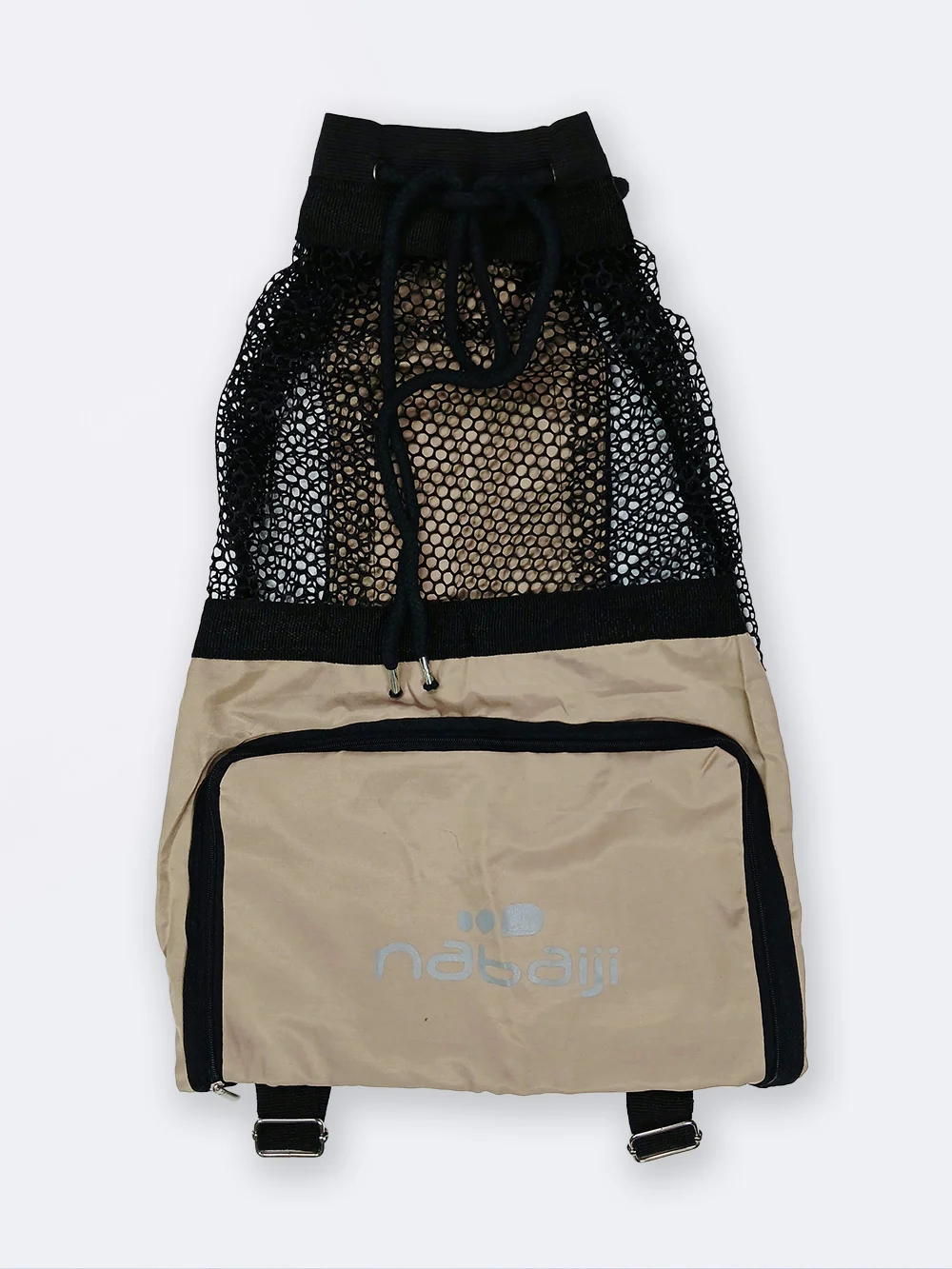 bag3816739-1 مش بگ ( mesh bag ) برای وسایل استخر شنا ، ساحل و دریا بصورت به رنگ کرمی نابایجی ( Nabaiji )