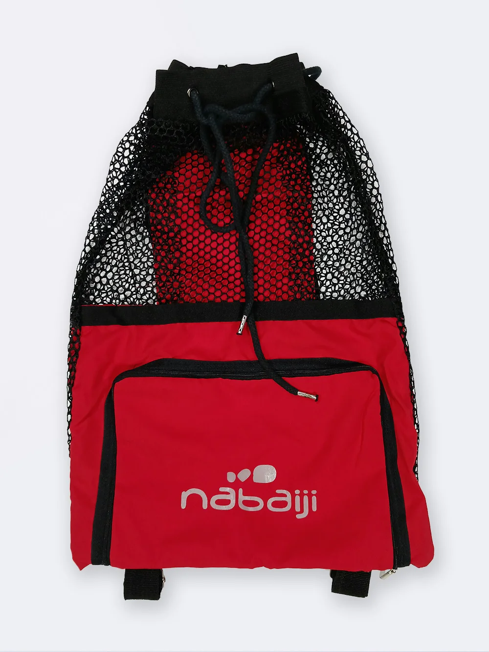 bag8739201-1 مش بگ ( mesh bag ) قرمز رنگ مناسب برای وسایل استخر ، ساحل و دریا برای خشک شدن سریع لوازم شنا نابایجی ( Nabaiji )