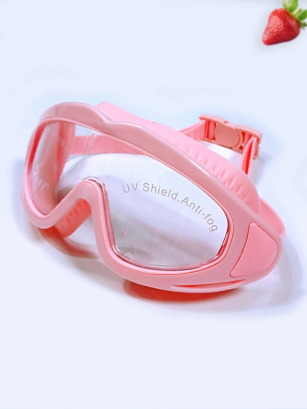 gog3348589-1 عینک شنا فریم بزرگ زنانه صورتی رنگ اسپیدو ( Speedo ) ضد بخار سیلیکونی