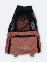 مش بگ شنا ( mesh bag ) جیب دار به رنگ خردلی برای وسایل استخر ، ساحل و دریا بصورت توری نابایجی ( Nabaiji )