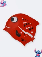 کلاه استخر بچه گانه سیلیکونی ضد کلر برای استخر طرح ماهی بالدار مارک اسپیدو ( Speedo ) به رنگ قرمز