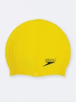 کلاه استخری ضد کلر برای شنا زنانه سیلیکونی ضد کلر مارک اسپیدو ( Speedo ) طرح توپی شیک و جدید زرد رنگ
